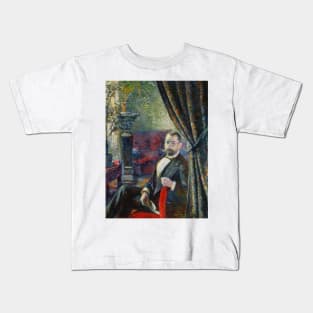 Portrait of a Man by Wladyslaw Podkowinski Kids T-Shirt